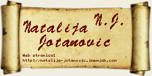 Natalija Jotanović vizit kartica